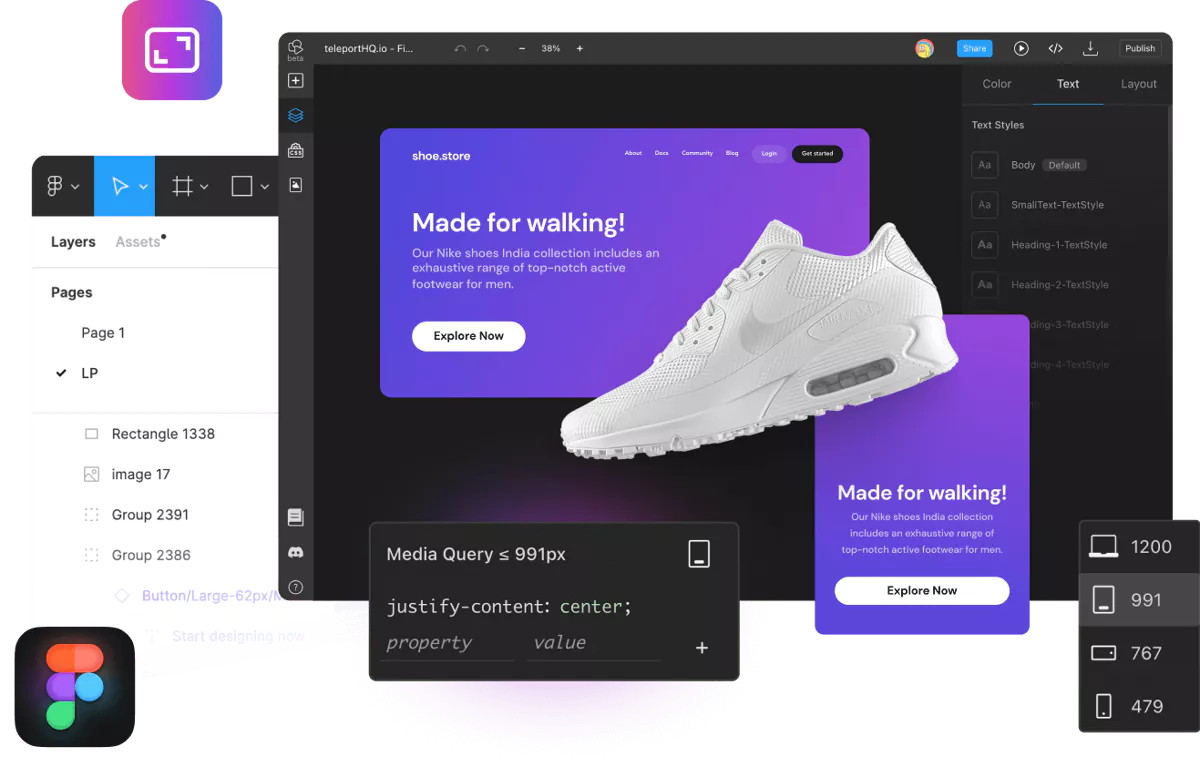 Figma to responsive prototype header